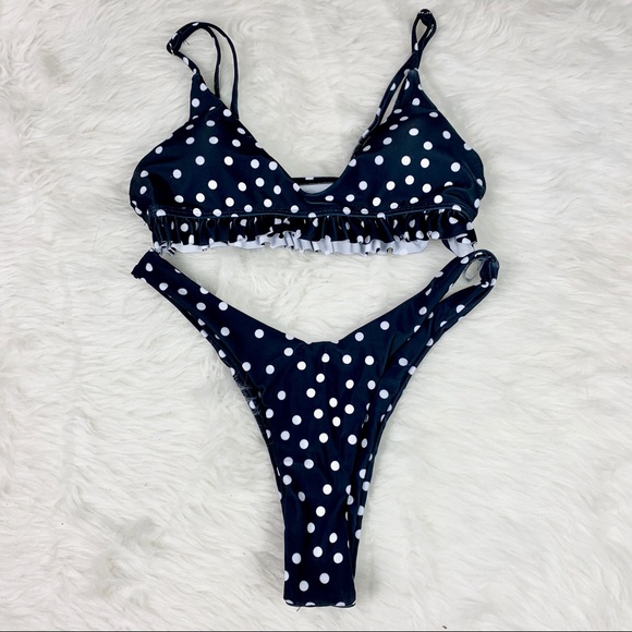 👙New! “ETTA” Ruffle Polka Dot Bikini Set - Picture 2 of 7